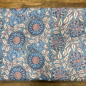 Floral Siebdruck Baumwollstoff: Leichter Cambric Meterware