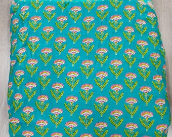 Cotton Floral Multicolor Print Fabric: Lightweight Cambric Sewing Material