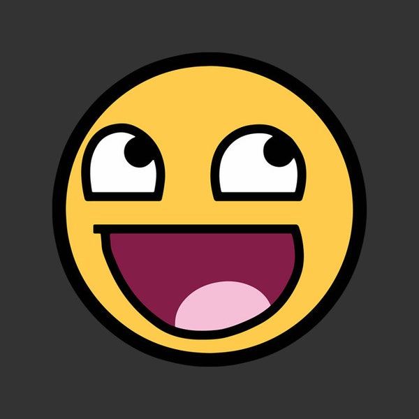 Awesome face smiley emoticon vector graphic (ai, pdf, svg, png)