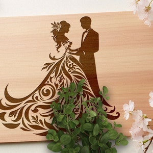 SVG matrimonio, SVG matrimonio, disegno vettoriale di coppia per macchine da taglio, PDF matrimonio, file di taglio per incisione laser di sposi e sposi, San Valentino