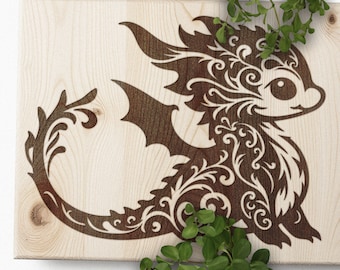 Baby Dragon SVG, Laser Cut File (PDF)