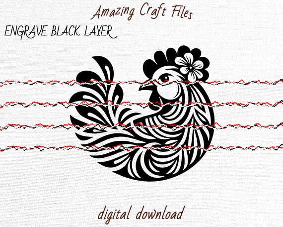 Chicken SVG, Hen Vector Design for Cutting Machines, Easter PDF