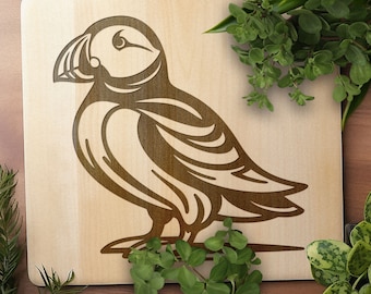 Puffin SVG, Puffin Vector Design for Cutting Machines, Puffins PDF, Bird Laser Engraving Cut Files, Glowforge
