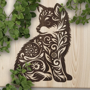 Bébé loup SVG, conception de vecteur de louveteau pour machines de découpe, PDF loup, fichiers de coupe de gravure laser loup, loup hurlant SVG, fichier loup