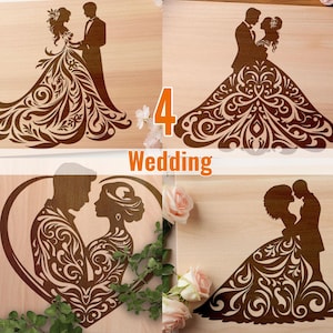 Lot mariage SVG, SVG mariage, ensemble de fichiers mariage, conception de vecteur d'amour pour machines de découpe, PDF, fichiers découpés pour gravure laser, fichier mariage
