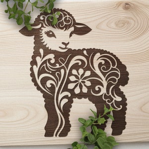 Ovejas SVG, Diseño de vectores de ovejas para máquinas de corte, Lámpara PDF, Archivos de corte de grabado láser de Pascua, Animal de granja SVG, Archivo de ovejas, Glowforge