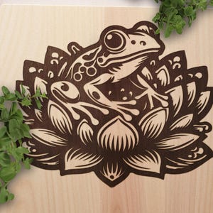 Frog SVG, Vector Design for Cutting Machines, Frog Laser Engraving Cut File, Frog Clipart, Animal SVG, Cute Frog File, Frog Design, Frog Art