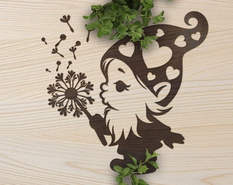 Baby Gnome SVG, disegno vettoriale tagliato al laser (PDF)