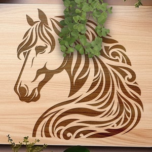 Horse SVG, Horse Vector Design for Cutting Machines, Stallion PDF, Pony Laser Engraving Cut Files, Glowforge