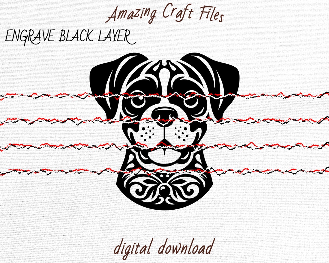 Boxer Dog SVG, Puppy Vector Design for Cutting Machines, Boxer Dog PDF ...