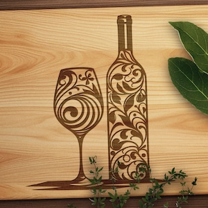 Wijn SVG, wijn vector ontwerp voor snijmachines, wijn pdf, wijn lasergravure gesneden bestanden, alcohol SVG, wijn drinken bestand, Glowforge