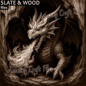 Dragon 3D Illusion File, Dragon 3D Illusion Laser Files, Dragon Laser Burn PNG Digital File, 3D Illusion Engraving, Grayscale File, Engrave