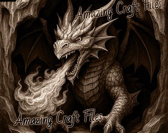 Dragon 3D Illusion-laserbestanden: gravure, png, jpg (digitale download)