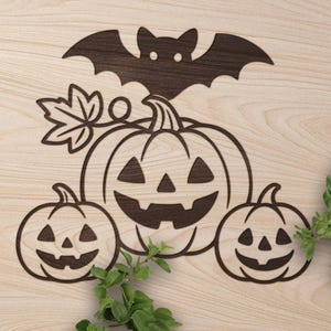 Pumpkin SVG File: Halloween Laser Cut Design (Digital Download, PDF, Vector)