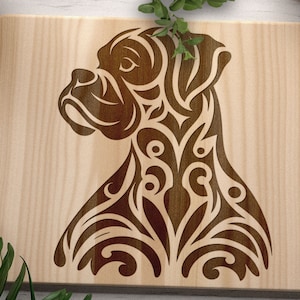 Dog SVG, Boxer Puppy Vector Design for Cutting Machines, Boxer Dog PDF, Dog Laser Engraving Cut Files, Glowforge