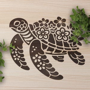 Sea Turtle Laser Engraving File – Digital Download (SVG, PNG, PDF) – Ocean Marine Life Vector Art for Laser Cutting Projects