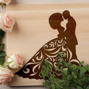 Couple SVG, Marriage SVG, Bride and Groom Vector Design for Cutting Machines, Wedding PDF, Wedding Laser Engraving Cut Files, Valentine&#39;s