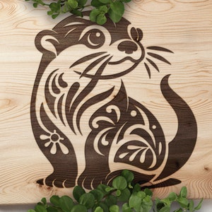 Otter Baby SVG, Otter Vektordesign für Schneidemaschinen, Otter PNG, Otter PDF, Otter Lasergravur Schnittdateien, Glowforge