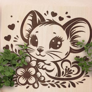 Mouse SVG, Vector Design for Cutting Machines, Mouse PDF, Mouse Clipart, Laser Engraving Cut Files, Glowforge. Mouse Design, Mouse Decor