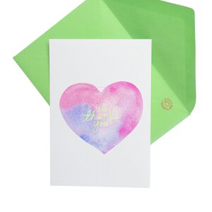 Biglietto di ringraziamento, Biglietto cuore stampabile, Cartoline di amicizia, Carte digitali di nota di ringraziamento, Biglietto acquerello, Download istantaneo PDF