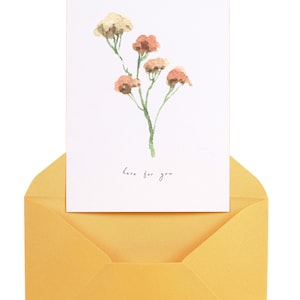 Druckbare Beileidskarte, Hier Für Sie Blumenkarte, Ermutigungskarte, Trendige Beileidkarte, Einzigartiges Beileidsgeschenk