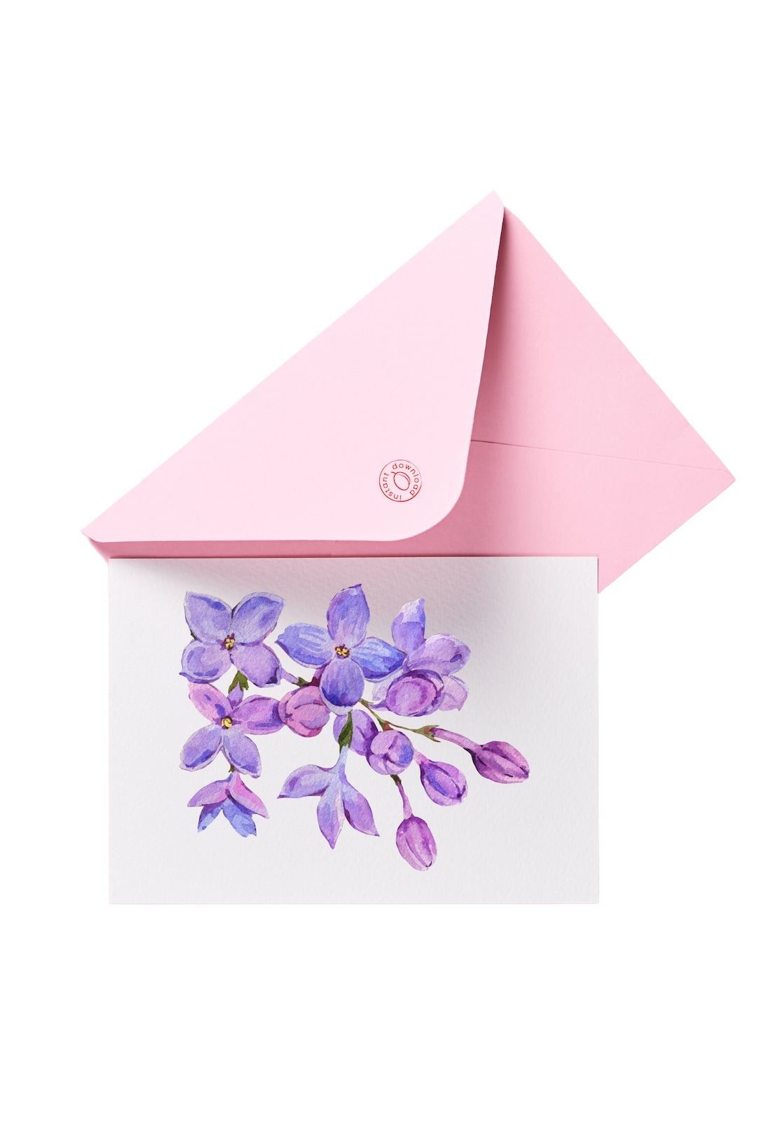Lilac Flash Card.pdf Lilac Floral Greeting Card, Printable Birthday Card (PDF) - Etsy