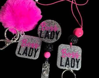 Boss Lady - Carrete para credencial, cordón o llavero