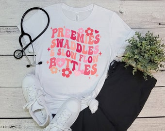Camiseta para bebés prematuros, pañales y botellas de flujo lento