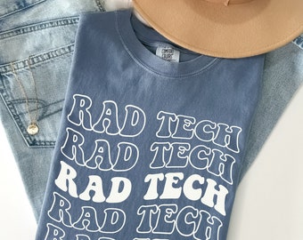 Comfort Colors® Retro Rad Tech Shirt, Radiology Technologist Shirt, X-ray Tech Shirt, Gift for Rad Tech, Healthcare Worker Gift