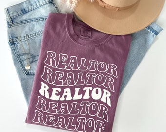 Comfort Colors® Realtor Shirt, Real Estate Agent Shirt, Gift for Realtor, Real Estate Agent Gift, Retro Vintage Washed Shirt, Realtor Gift