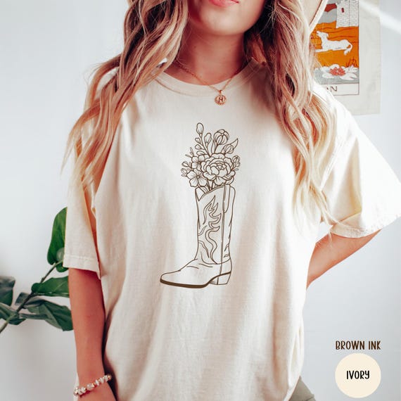 Cowgirl Boots Shirt, Country Concert Tee, Western Graphic Tee for Women, Oversized Graphic Tee, Cute Country Shirts, Cowgirl Shirt, Western