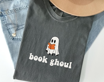 Comfort Colors Book Ghoul Reading Shirt, Ghost Reading Book, Spooky Book Lover Shirt, Bookish Shirt, Spicy Books, Thriller, Bookish Gifts