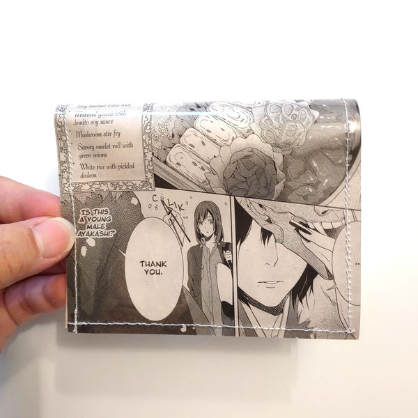 Kakuriyo: Bed and Breakfast for Spirits - Upcycled Recycled Vinyl Manga Comic Bifold Wallet - with Free shipping within USA