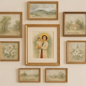 St. Gianna Molla 8 x 10 kunstafdruk | Katholieke muurdecoratie | Pro-Life portret heilige | Beschermheer van moeders en artsen | Katholiek cadeau voor vrouwen