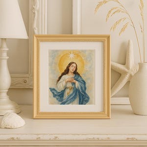 Stella Maris Art Print | 8x10 Our Lady Star of the Sea | Catholic Marian Wall Art | Coastal Religious Artwork | Catholic Gift