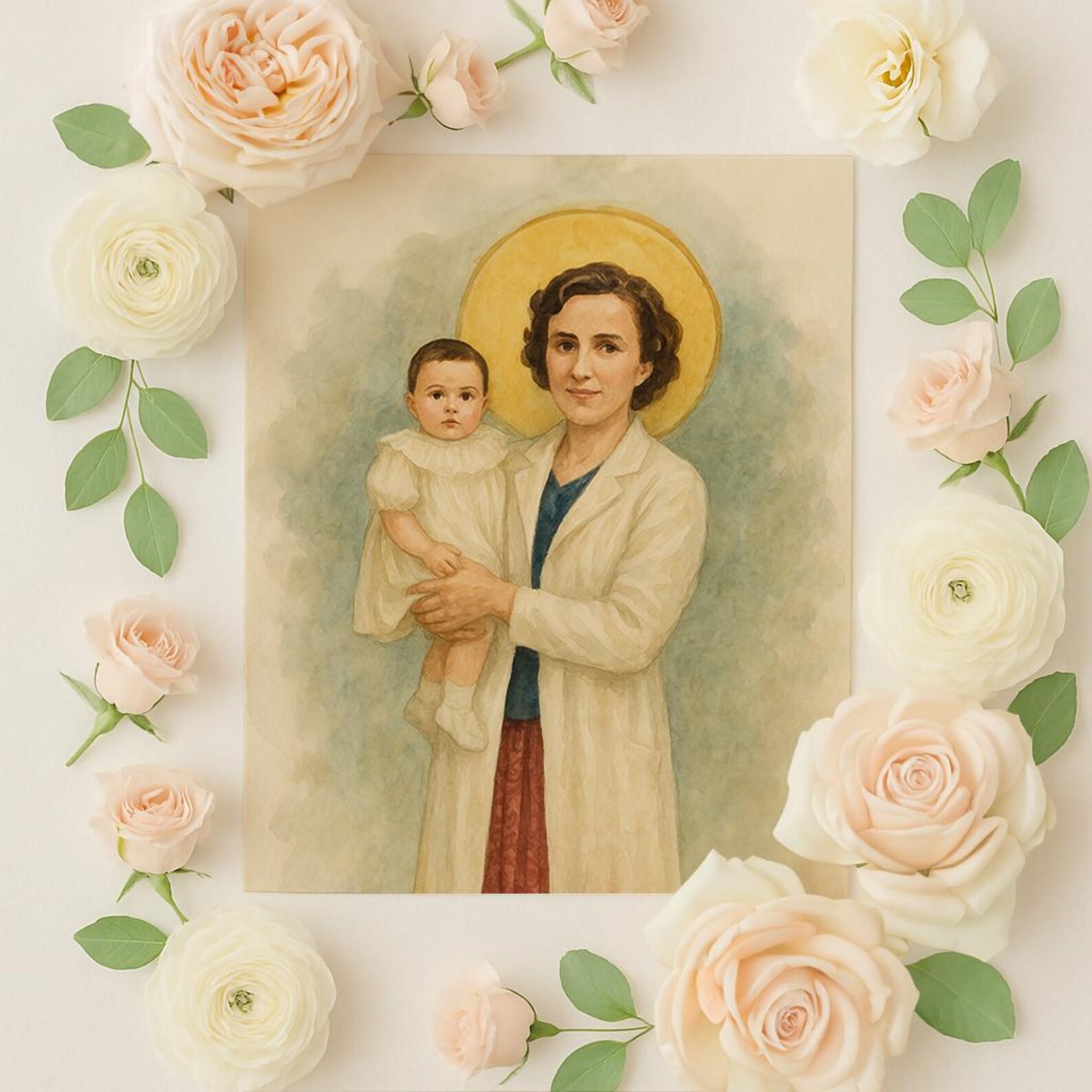 St. Gianna Molla 8x10 Art Print | Catholic Wall Decor | Pro-life Saint ...