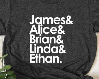 Custom Name List Shirt, Helvetica Font Name List, Funny List T-Shirt, Custom Gift, Custom Name Shirt, Funny Women Shirt, Funny List T-shirts