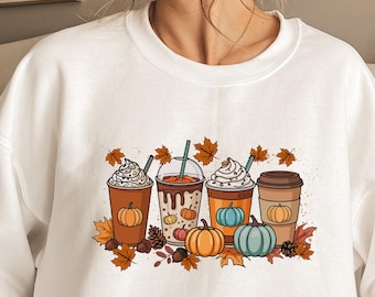 Fall Coffee Shirt, Cute Fall Sweatshirt, Thanksgiving Shirt, Halloween T-shirt, Coffee Lover T-shirt, Pumpkin Spice T-shirt, Fall Sweatshirt
