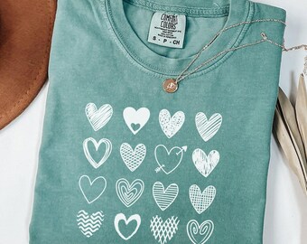 Comfort Colors Love Heart T-Shirt, Valentine's Day Gift