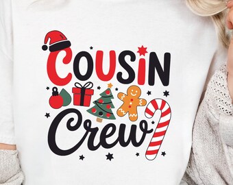 Merry Xmas Cousin Crew Shirt, Holiday Family Tee