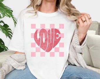 Love Heart Graphic Tee, Valentine's Day Gift, Comfort Colors Shirt