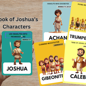 Joshua Bible Character Flashcards: Christian Education (digital ...