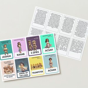Joshua Bible Character Flashcards: Christian Education (digital ...