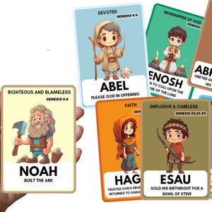Genesis-Serie Bibelbuchstabe Karteikarten für Kinder, Christliches Bildungswerkzeug, Druckbare Digital Download, Bibelkarten, Christliche druckbare