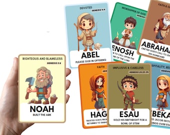 Genesis Bible Character Flashcards: Christian Education (Printable Digital Download)