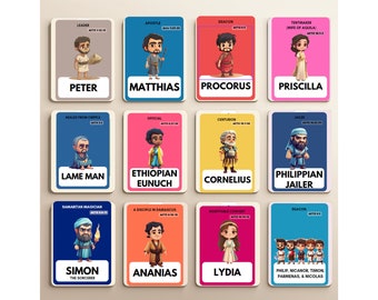 Book of Acts Bible Character Flashcards: Christian Education (Digital Download)