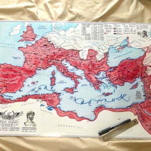 Roman Empire 125 AD Hand-Drawn Map Matte Poster image 1