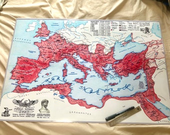 Roman Empire 125 AD Hand-Drawn Map Matte Poster