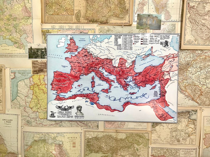 Roman Empire 125 AD Hand-Drawn Map Matte Poster image 2