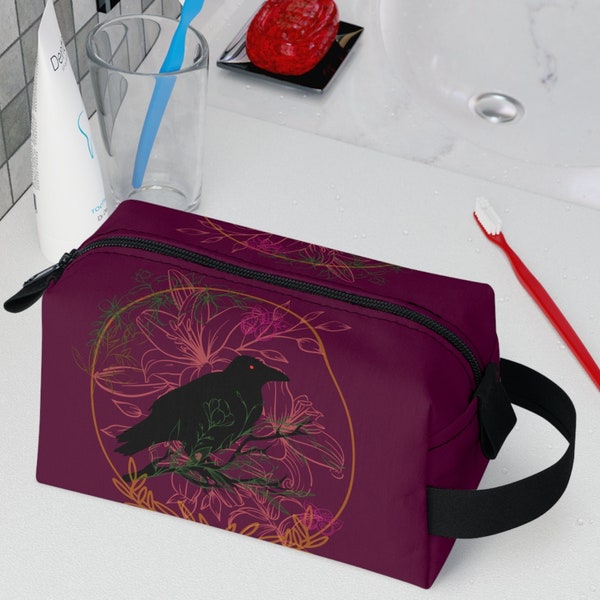 Raven Merlot makeup, medicine, Toiletry Bag